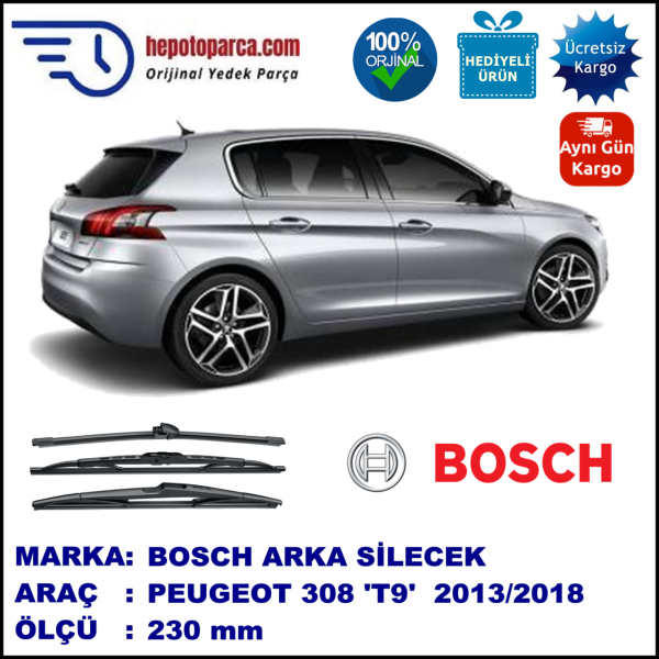 PEUGEOT 308 [T9] 230 mm 07.2013-... BOSCH Arka Silecek