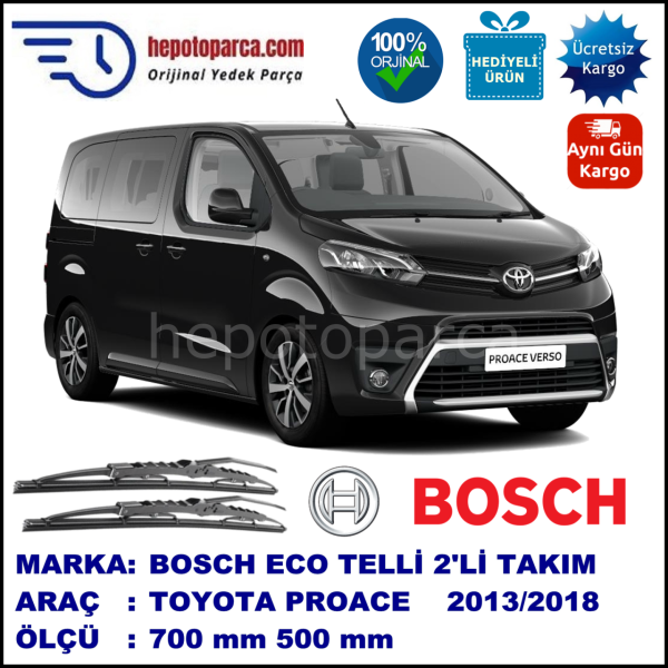 TOYOTA Proace  06.13-... 700 / 500 mm. BOSCH ECO Telli Silecek 2'li Takım