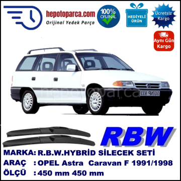 OPEL Astra Caravan [F] 09.91-08.98 450 / 450 mm. RBW Hybrid Silecek Seti. U Kanca Uyumlu Hibrit