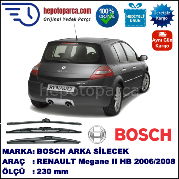 RENAULT Megane II Hatchback [BM./CM./GM./SM.] 230 mm 02.2006-10.2008 BOSCH Arka Silecek
