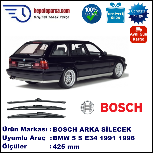 BMW Serie 5 Touring [E 34] 425 mm 11.1991-12.1996 BOSCH Arka Silecek