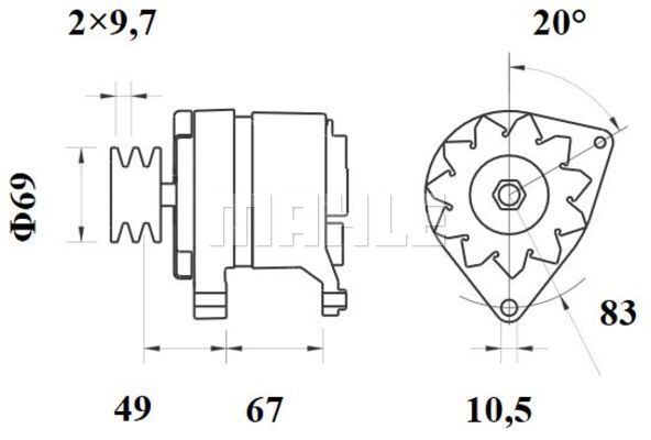 MG 153 Z1660 28V 50A LETRİKA MAHLE ISKRA MG153 72735152 11201789500   500 101 4133 500 101 4133