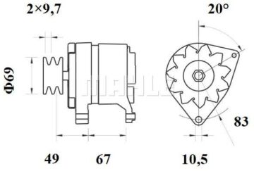 MG 153 Z1660 28V 50A LETRİKA MAHLE ISKRA MG153 72735152 11201789500   500 101 4133 500 101 4133