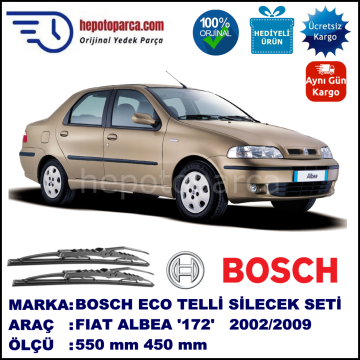 FIAT Albea [172..] 01.02-... 550 / 450 mm. BOSCH ECO Telli Silecek 2'li Takım
