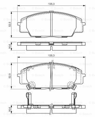 Disk Balata - Ön - [WVA 23178] - [135,3x52,5x16,6/ Civic 2.0 Type R Hatchback 200701 - 201112; S2000 2.0 16V 199904 - 200906; S2000 2.0i 199904 - 200511 HON 45022SMTE00; HON 450