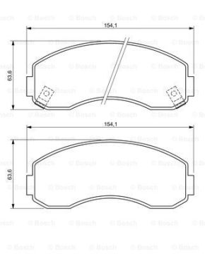 Disk Balata - Ön - [WVA 23784] - [154x63,5x16,3 mm Corsa D (07.2006- ) 1.7 CDTI KIA 0K60B3328ZA; KIA 0K6