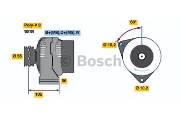 AlternatörMERCEDES-BENZ OF-Serie MB A0101545602; MB 01015