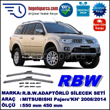 MITSUBISHI Pajero Sport [KH] 07.2008-..., 550 / 450 mm.  RBW  ADAPTÖRLÜ MUZ SİLECEK SETİ