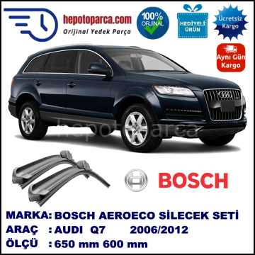 AUDI Q7 [4LB] 03.2006-..., 650 / 600 mm. BOSCH AEROECO Aparatlı Muz Silecek