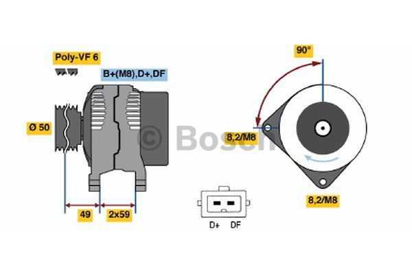 AlternatörVW (VOLKSWAGEN); SEAT; FORD Golf III; Sharan; Golf III Variant; Ibiza; Caddy II; Galaxy [VX]; Alhambra; Golf IV Cabriolet; Toledo; Cordoba; Polo Variant; Polo Classic; Vento; Golf III Cabriolet; Cordoba Vario; Inca VWW 028903026G; SEA 0289