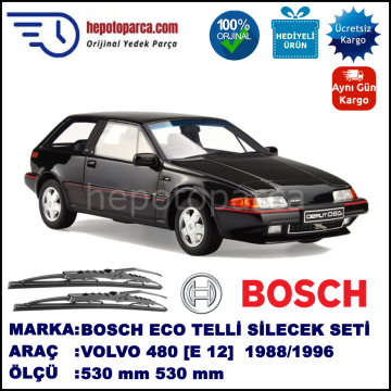 VOLVO 480 [E 12] 08.88-12.96 530 / 530 mm. BOSCH ECO Telli Silecek 2'li Takım