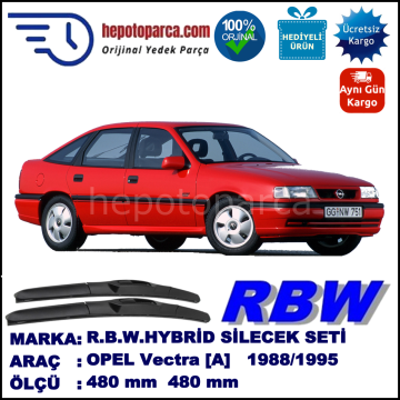 OPEL Vectra [A] 09.88-08.95 480 / 480 mm. RBW Hybrid Silecek Seti. U Kanca Uyumlu Hibrit