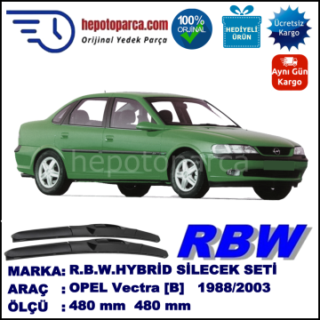 OPEL Vectra [B] 09.95-09.03 480 / 480 mm. RBW Hybrid Silecek Seti. U Kanca Uyumlu Hibrit