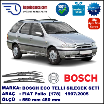FIAT Palio Weekend [178..] 09.97-... 550 / 450 mm. BOSCH ECO Telli Silecek 2'li Takım