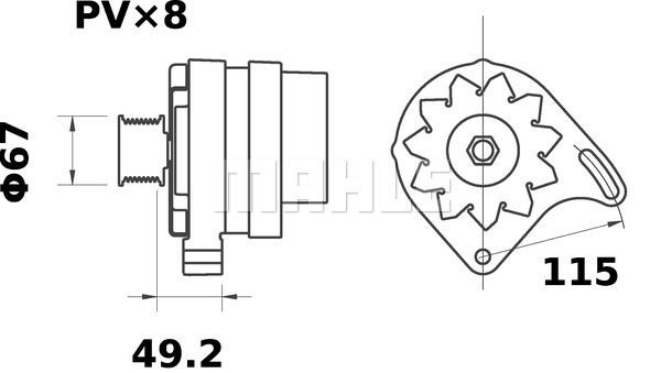 MG 544 Z1660 28V 55A LETRİKA MAHLE ISKRA MG544 72735543 11203889500