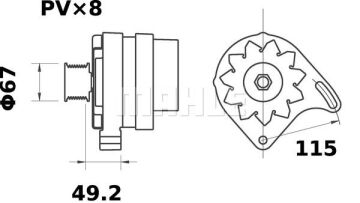 MG 544 Z1660 28V 55A LETRİKA MAHLE ISKRA MG544 72735543 11203889500