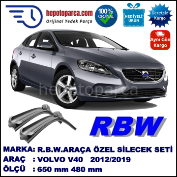 VOLVO V40 MUZ SİLECEK TAKIMI RBW ARACA ÖZEL (2012→)