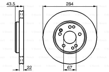 Fren Diski, Ön, [284 / 22-19,4 mm], Yüksek Karbon  260 E 4MATIC 198609 - 199208; 300 E 4MATIC 198609 - 199308; 300 TE 4MATIC 198909 - 199306; 300 D TURBO 4MATIC 198809 - 199306; 300 D TURBO 4MATIC T 198909 - 199306; 300 TE 4MATIC 198609 - 198908; 300