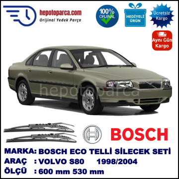 VOLVO S80 I  05.98-07.04 600 / 530 mm. BOSCH ECO Telli Silecek 2'li Takım