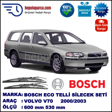VOLVO V70 II  03.00-07.03 600 / 530 mm. BOSCH ECO Telli Silecek 2'li Takım