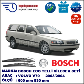 VOLVO V70 II  08.03-07.04 600 / 530 mm. BOSCH ECO Telli Silecek 2'li Takım