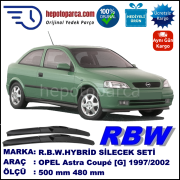 OPEL Astra Coupé [G] 09.97-02.05 500 / 480 mm. RBW Hybrid Silecek Seti. U Kanca Uyumlu Hibrit