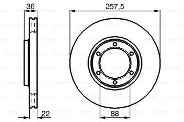 Fren Diski, Ön, [257,5 / 22,1-20,6 mm], Hava Kanal Frontera 2.5 TDS Turbo 199606 - 199808; Frontera 2.0 i 199502 - 199808; Frontera 2.3 TD 199109 - 199508; Frontera 2.8 TDI 199502 - 199808; Frontera 2.0 i 199109 - 199508; Frontera 2.2 i 199502 - 1998