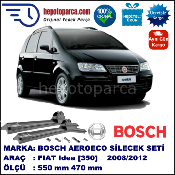 FIAT Idea [350] 04.2008-12-2012, 550 / 470 mm. BOSCH AEROECO Aparatlı Muz Silecek