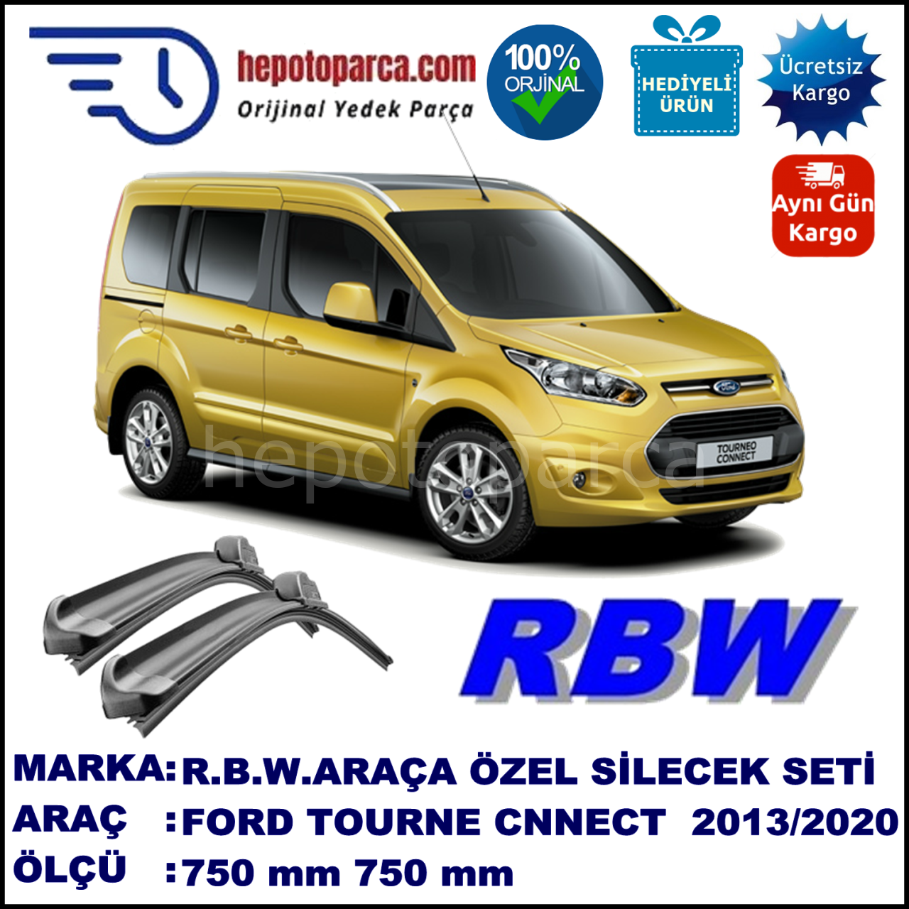 FORD TOURNEO CONNECT MUZ SİLECEK TAKIMI RBW ARACA ÖZEL (2013→)