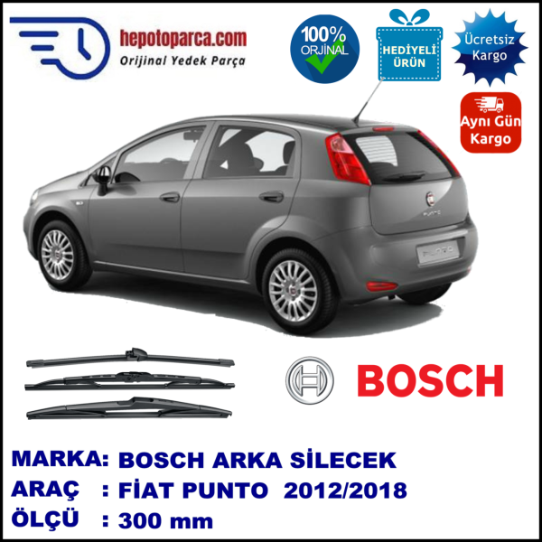 FIAT Punto [199..] 300 mm 01.2012-... BOSCH Arka Silecek