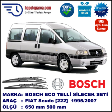 FIAT Scudo [222..] 10.95-01.07 650 / 500 mm. BOSCH ECO Telli Silecek 2'li Takım
