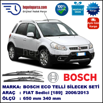 FIAT Sedici [189..] 05.06-... 650 / 340 mm. BOSCH ECO Telli Silecek 2'li Takım