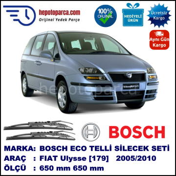 FIAT Ulysse [179..] 11.05-12.10 650 / 650 mm. BOSCH ECO Telli Silecek 2'li Takım