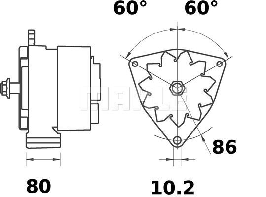 MG 368 Z1660 28V 35A LETRİKA MAHLE ISKRA MG368 72735367 11201050500 BOSCH 0120400754 DELCOREMY DRA0390 3838922050035  7 421 324 000  1702 103