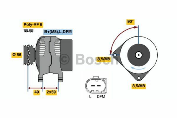 AlternatörVW (VOLKSWAGEN); SEAT; SKODA Polo; Ibiza; Fabia; Lupo; Cordoba; Arosa; Polo Limousine VWW 045903025B; VWW 0459