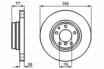Fren Diski, Ön, [316,0 /28,0-26,4 mm]BMW 728 i,iL 199509 - 200110; 735 i,iL 199409 - 200110; 730 d 199808 - 200112; 725 tds 199601 - 200012; 730 i,iL 199406 - 199612 BMW 34116757752; BMW 341