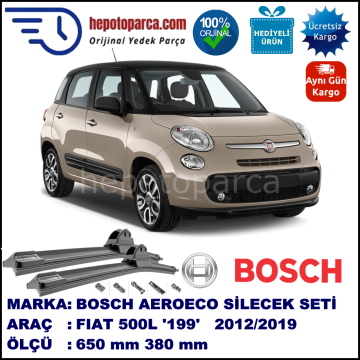 FIAT 500L [199..] 09.2012-..., 650 / 380 mm. BOSCH AEROECO Aparatlı Muz Silecek