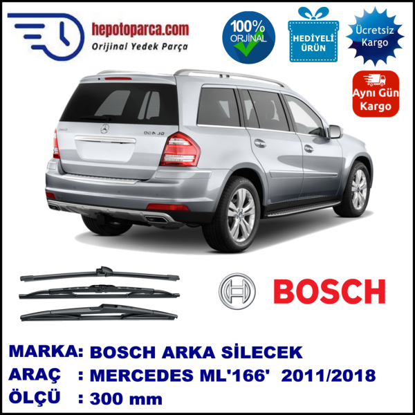 MERCEDES-BENZ Serie ML [166] 300 mm 09.2011-... BOSCH Arka Silecek