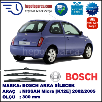 NISSAN Micra [K12E] 300 mm 11.2002-05.2005 BOSCH Arka Silecek