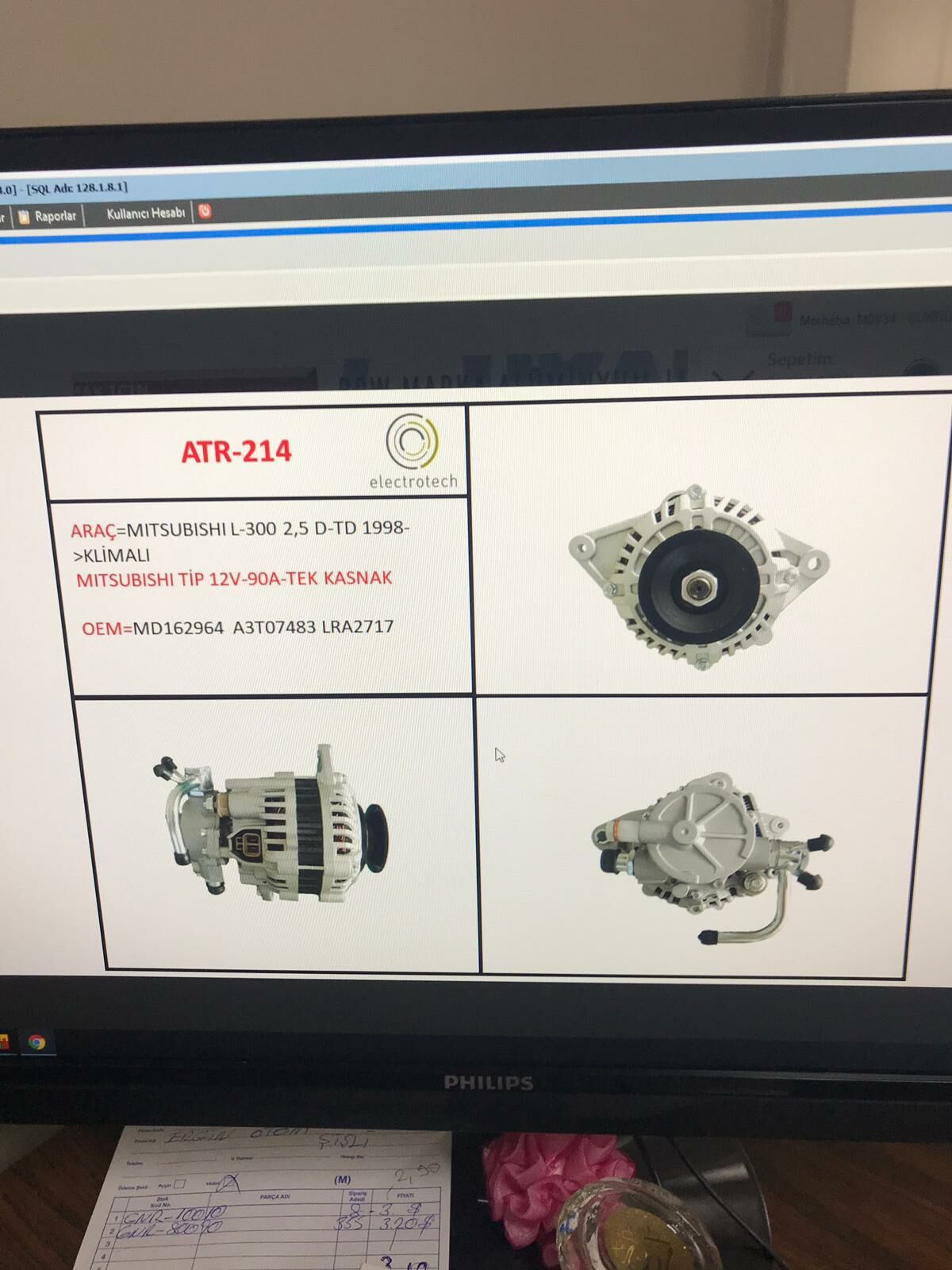 ATR 214 ALTERNATÖR 12V 100A TEK KASNAK MITSUBISHI TİP MITSUBISHI L300 2,5 D TD 1998-> KLİMALI  ALT 572 ALT 573 ALT 575 LEA 0211 STR ALT V018 ALT 500 ALT  MD 162964 A3T07483 LRA2717