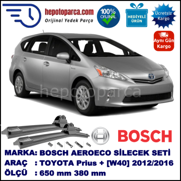 TOYOTA Prius + [W40] 03.2012-..., 650 / 380 mm. BOSCH AEROECO Aparatlı Muz Silecek