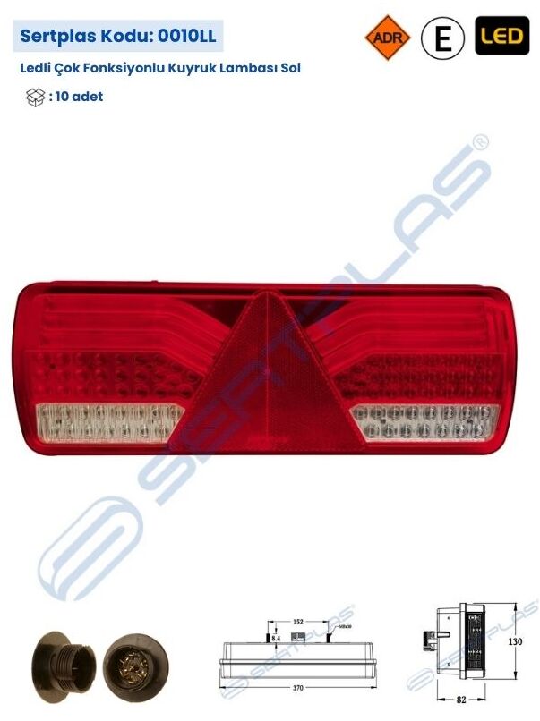 0010LL Ledli Çok Fonksiyonlu Kuyruk Lambası Sol