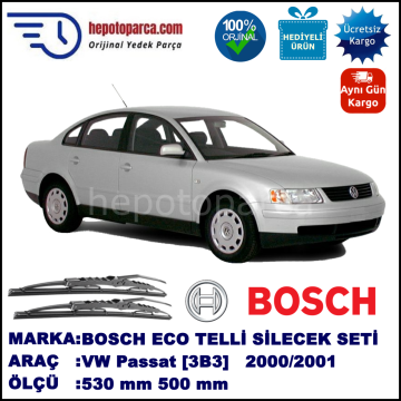 VW Passat [3B3] 10.00-10.01 530 / 500 mm. BOSCH ECO Telli Silecek 2'li Takım