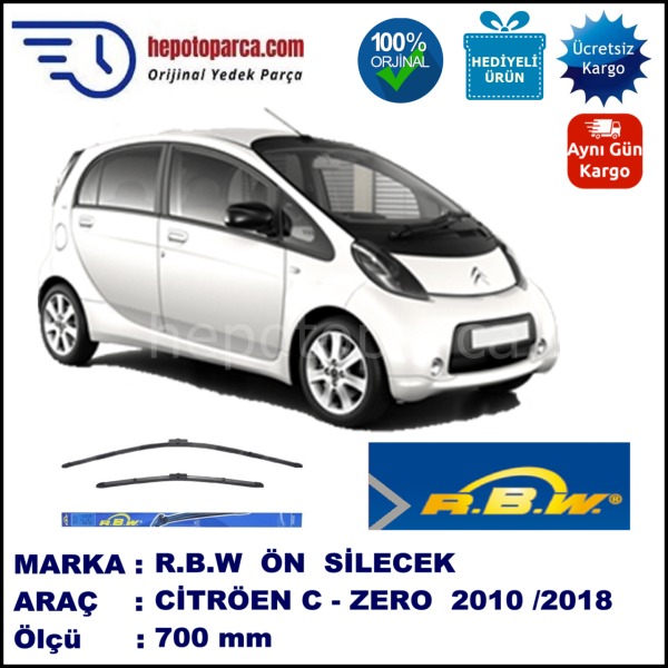 CITROEN C-Zero  10.2010-..., 700 / - mm.  RBW  ADAPTÖRLÜ MUZ SİLECEK