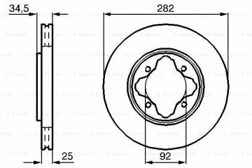 Fren Diski, Ön, [282 /25-23 mm], Hava KanallıHONDA Accord 2.2i 16V Aerodeck 199101 - 199406; Accord 2.0i 16V Aerodeck 199309 - 199806; Accord 2.2i 16V Coupe 199309 - 199806; Accord 2.0i 16V Coupe 199309 - 199712; Accord 2.2i 16V Aerodeck 199309 - 199