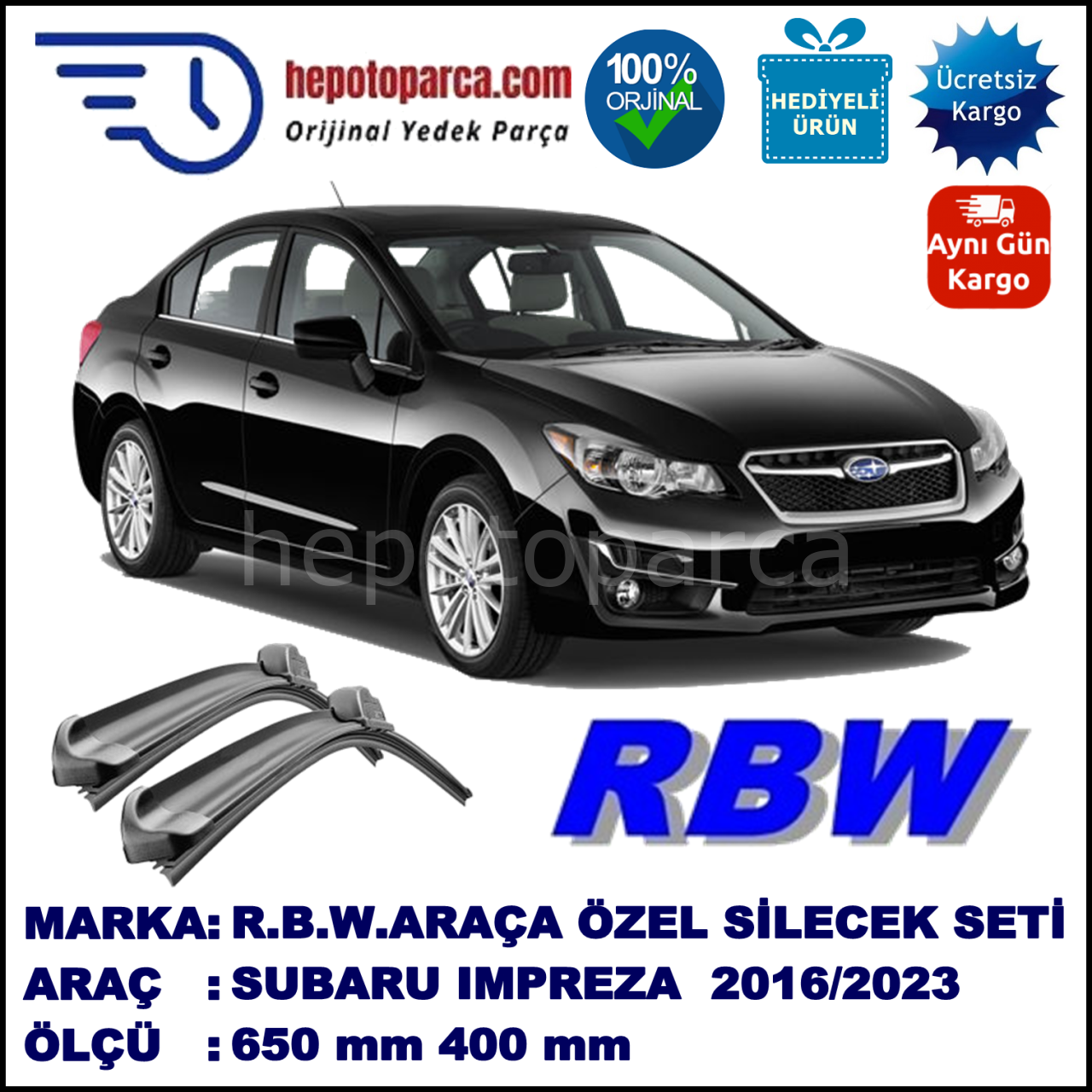 SUBARU IMPREZA HB SEDAN MUZ SİLECEK TAKIMI RBW ARACA ÖZEL (2016→)
