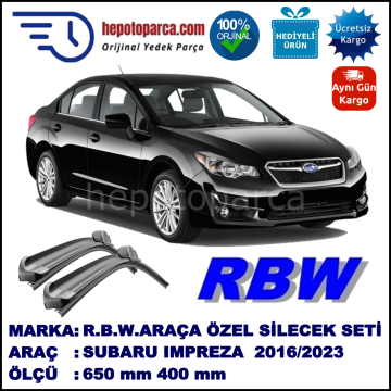 SUBARU IMPREZA HB SEDAN MUZ SİLECEK TAKIMI RBW ARACA ÖZEL (2016→)