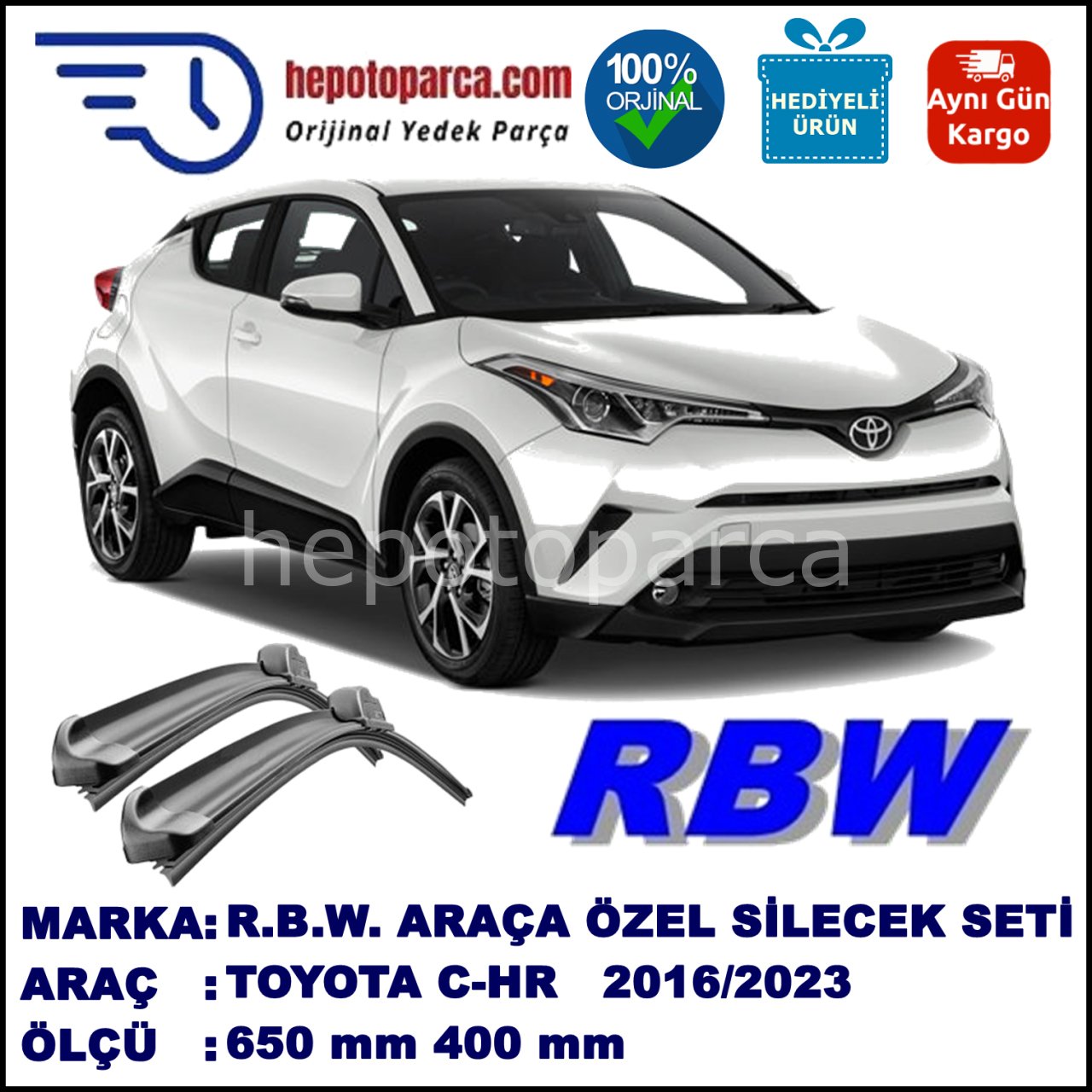 TOYOTA C-HR MUZ SİLECEK TAKIMI RBW ARACA ÖZEL (2016→)