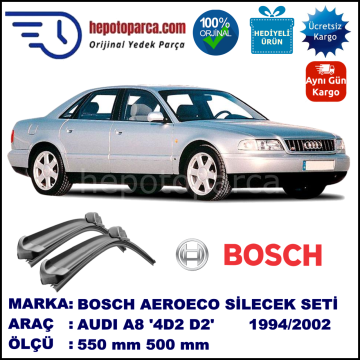 AUDI A8 [4D2; D2] 06.1994-09.2002, 550 / 500 mm. BOSCH AEROECO Aparatlı Muz Silecek