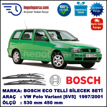 VW Polo Variant [6V5] 05.97-09.01 530 / 450 mm. BOSCH ECO Telli Silecek 2'li Takım
